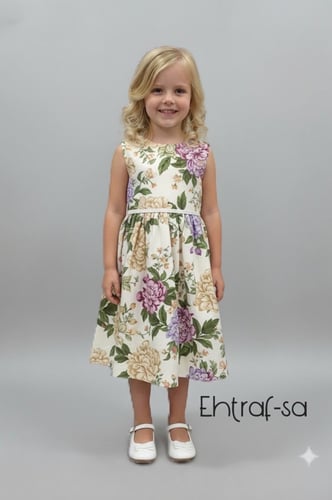 فستان بناتي خامة قطن واقف