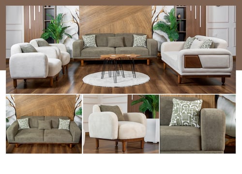 طقم كنب مودرن - موديل ستار - ارجل خشبية - 4 قطع