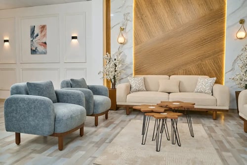 طقم كنب مودرن - موديل ستار - ارجل خشبية - 4 قطع