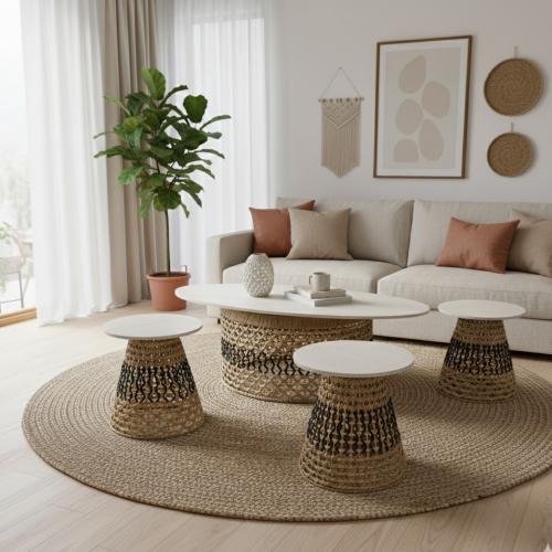 طاولة شاي 4+1 تصميم عصري للاستخدام اليومي والضيافة