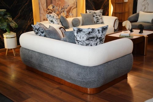 طقم كنب خشب زان طبيعي – تصميم متين ومريح – 4 قطع