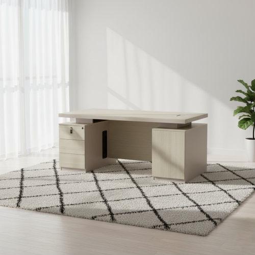 مكتب خشبي تصميم عصري ومساحة واسعة 160×80×75 سم