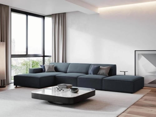 كنبة زاوية مخمل فاخرة بتصميم عصري - 360×200×85 سم