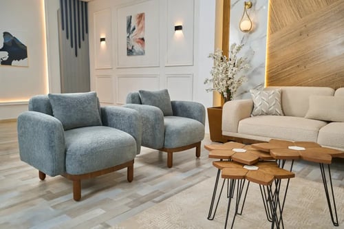 طقم كنب مودرن - موديل ستار - ارجل خشبية - 4 قطع