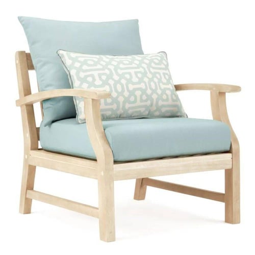 طقم جلسة خارجية خشب زان – أزرق فاتح - 8 قطع