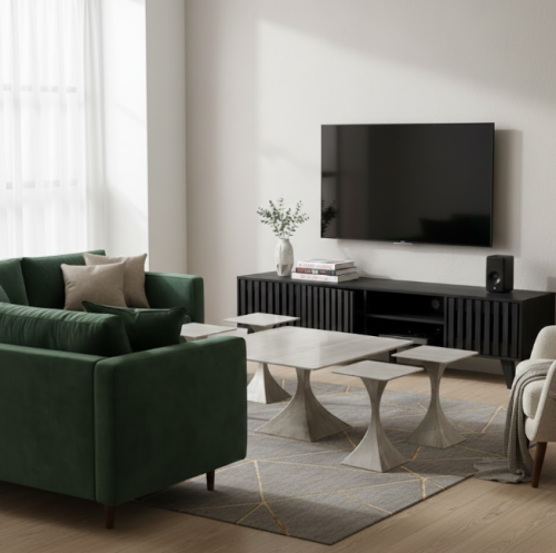 طقم طاولات قهوة وخدمة فاخر 1+4 طاولات جانبية بتصمي...