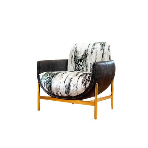 طقم كنب مودرن فخم قماش أسود وبيج بأرجل ذهبية – 4 ق...