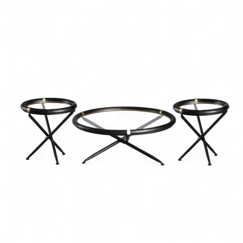 طقم شاي زجاج اطار خشب