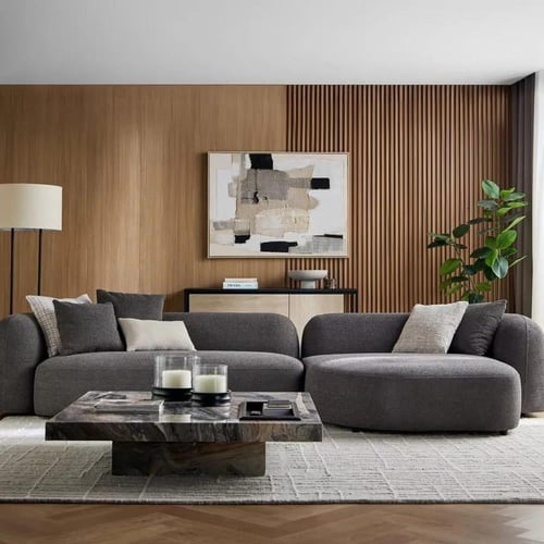 كنبة زاوية خشب زان – قعدة مريحة بتصميم مودرن