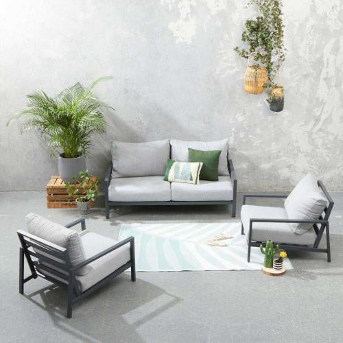 طقم جلسة خارجية حديد - رمادي – 4 قطع