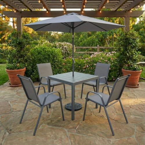 طقم طاولة طعام 4 كراسي مع مظلة فاخر مقاس 90×90×71...