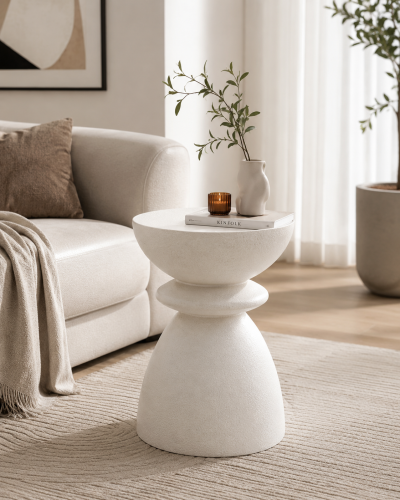 طاولة جانبية OpalOasis Marble ببديل الحجر