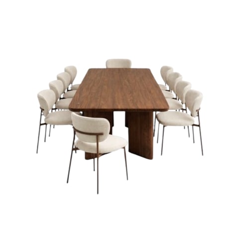 طاولة طعام مودرن فخمة لون بيج مقاسات مختلفة - تصمي...