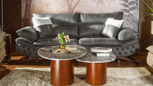 طقم كنب مارفل مودرن 7 مقاعد - خشب زان وقماش جيرمان...