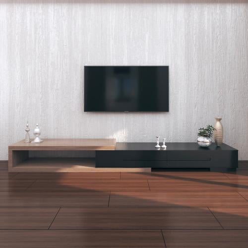 طاولة تلفزيون خشب بتصميم مودرن - 260×40×40 سم