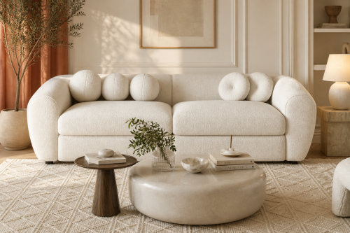 كنبة ثلاثية المقاعد 220×85×85 سم خشب سويدي وقماش ب...