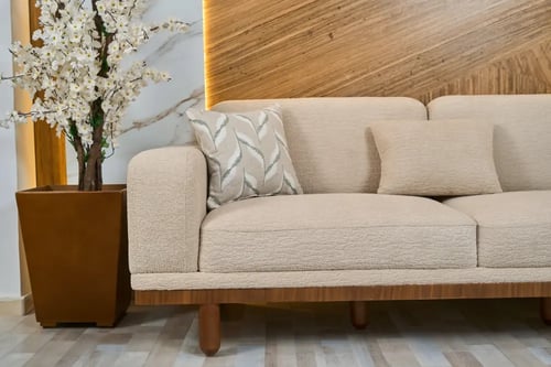 طقم كنب مودرن - موديل ستار - ارجل خشبية - 4 قطع