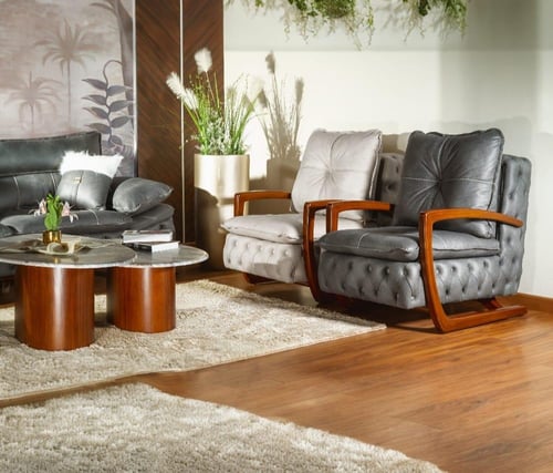 طقم كنب مارفل مودرن 7 مقاعد - خشب زان وقماش جيرمان...