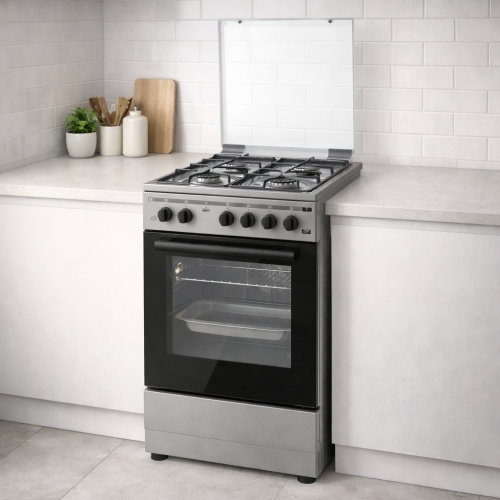 فرن غاز قائم 50×55 تركي لون سيلفر – قوة لهب متدرجة...