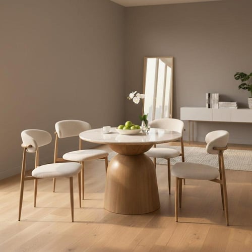 طقم طاولة طعام سيراميك 6 كراسي - تصميم عصري