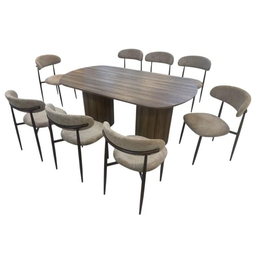 طاولة طعام مستطيل 8 كراسي - مقاس 180*100*75 سم تصم...