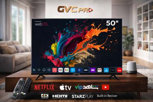 شاشة GVC PRO سمارت 50 بوصة 4K – شاشة ذكية بنظام WB...