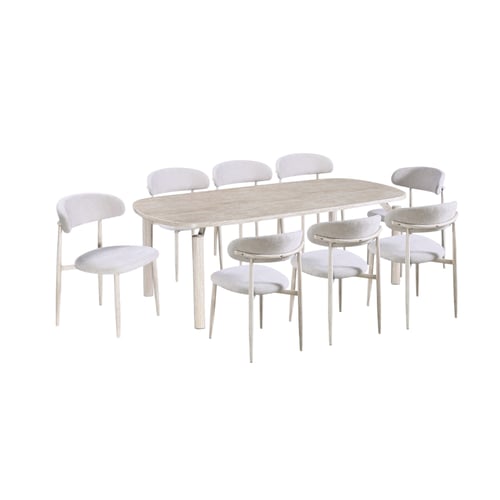 طقم طاولة طعام رخامي 8 كراسي - تصميم عصري بأحجام م...