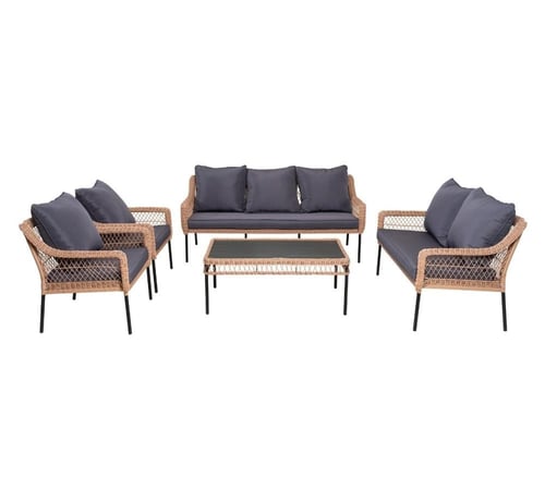 طقم كنب خارجي 7 أشخاص لون أسود – تصميم فاخر ومتين...