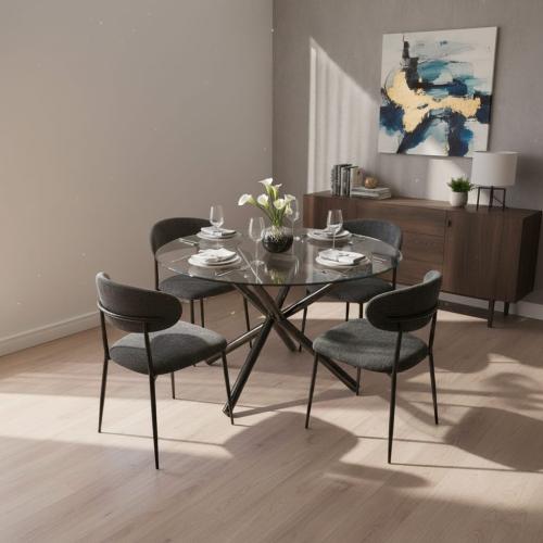 طقم طاولة طعام مودرن زجاج – تصميم أنيق وعصري - اسو...