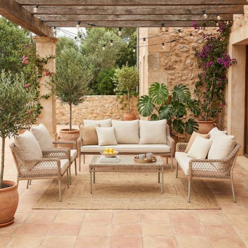 طقم كنب خارجي 7 أشخاص – تصميم فاخر ومريح - بيج – 5...