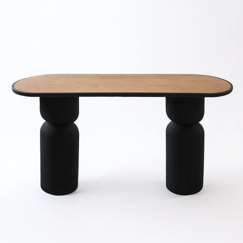 كونسول خشب وقاعدة سوداء عصرية – 120×40×76 سم