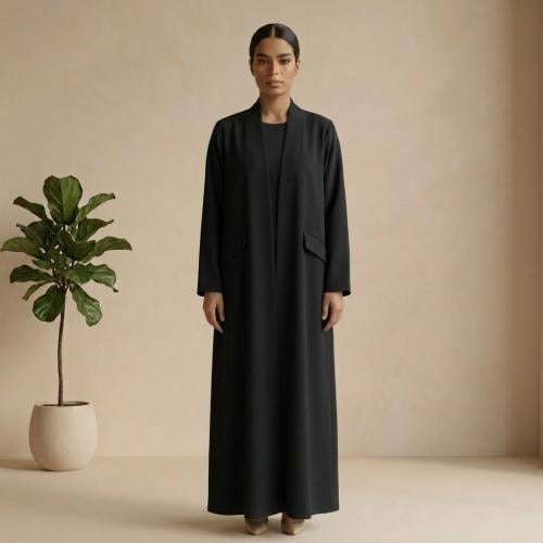 Luxurious blazer abaya made of Korean crepe fabric