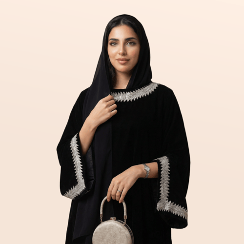 GH037 قطيفة سوداء فاخرة مزينة بالكريستال