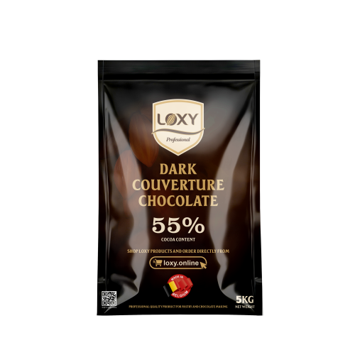 شوكولا بلجيكي حبيبات داكنه لوكسي 55% كيس 5 كيلو