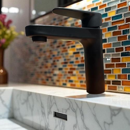 خلاط مغسلة اوتوماتيك أسود صيني