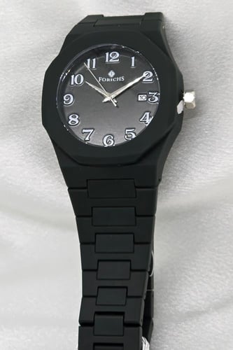 ساعة كاجوال رجالي كاربون اللون زيتي غامق بالكامل أ...