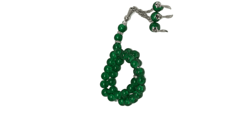 سبحة صلاة كرستالية نسائية 33 قطعة اخضر زمردي