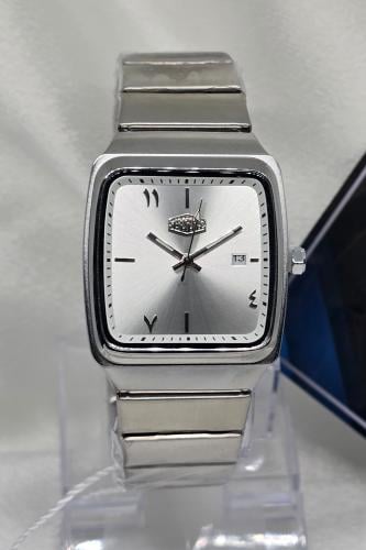 ساعة رجالي كوارتز فضي بالكامل