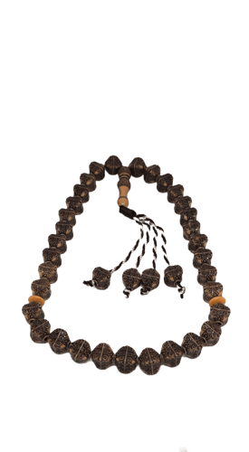 سبحة صلاة 33 قطعة بني و فواصل برتقالي