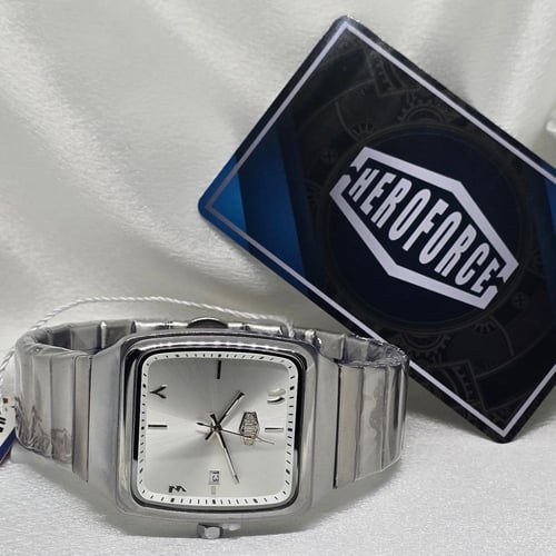 ساعة رجالي كوارتز فضي بالكامل