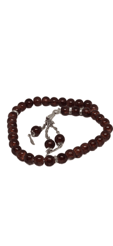 سبحة صلاة 33 قطعة كرستاليه بني غامق