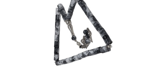 سبحة صلاة 33 قطعة رمادي و أبيض