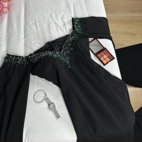 فستان سهرة كريب استرتش فخم