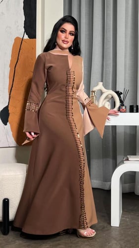 فستان تناغم القهوة