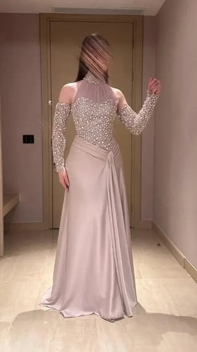 فستان تفته حرير مطرز