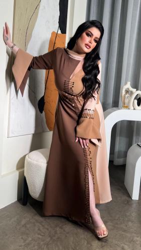 فستان تناغم القهوة