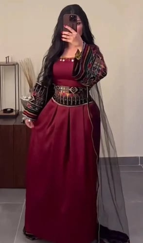 جلابية لونين للتأسيس مع طرحة