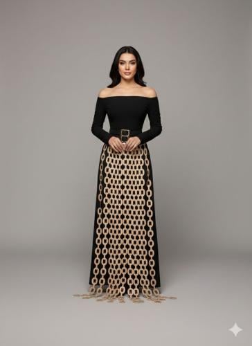 فستان سلاسل الذهب