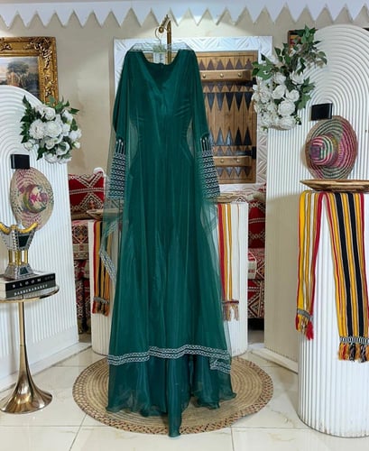 جلابية مخمل زيتي للنأسيس