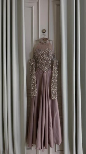 فستان تفته حرير مطرز